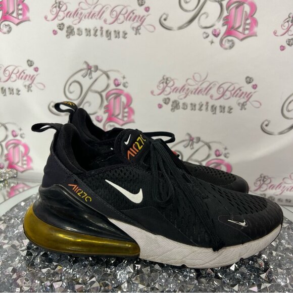 NIKE AIR MAX 270 ESS "COSMIC CLAY" (GS) (DQ0968 001) TRAINERS black orange 🍊 - Picture 2 of 12